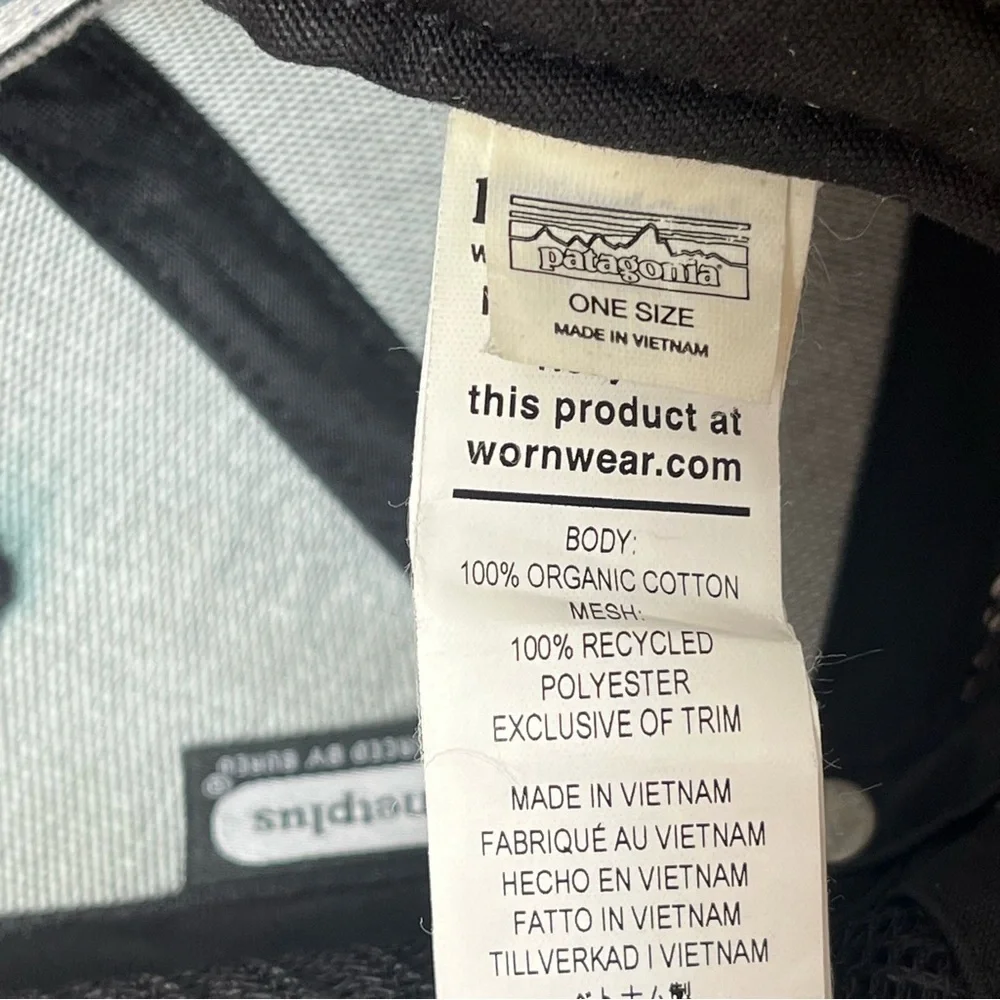 Patagonia Patched Logo Snap Back Mesh Trucker Hat Cap Adjustable Brown / Olive